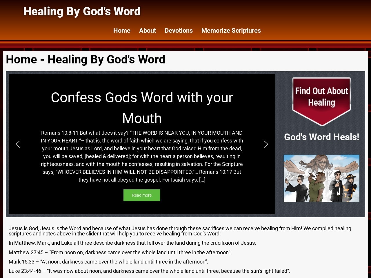 Healing By Gods Word home Page